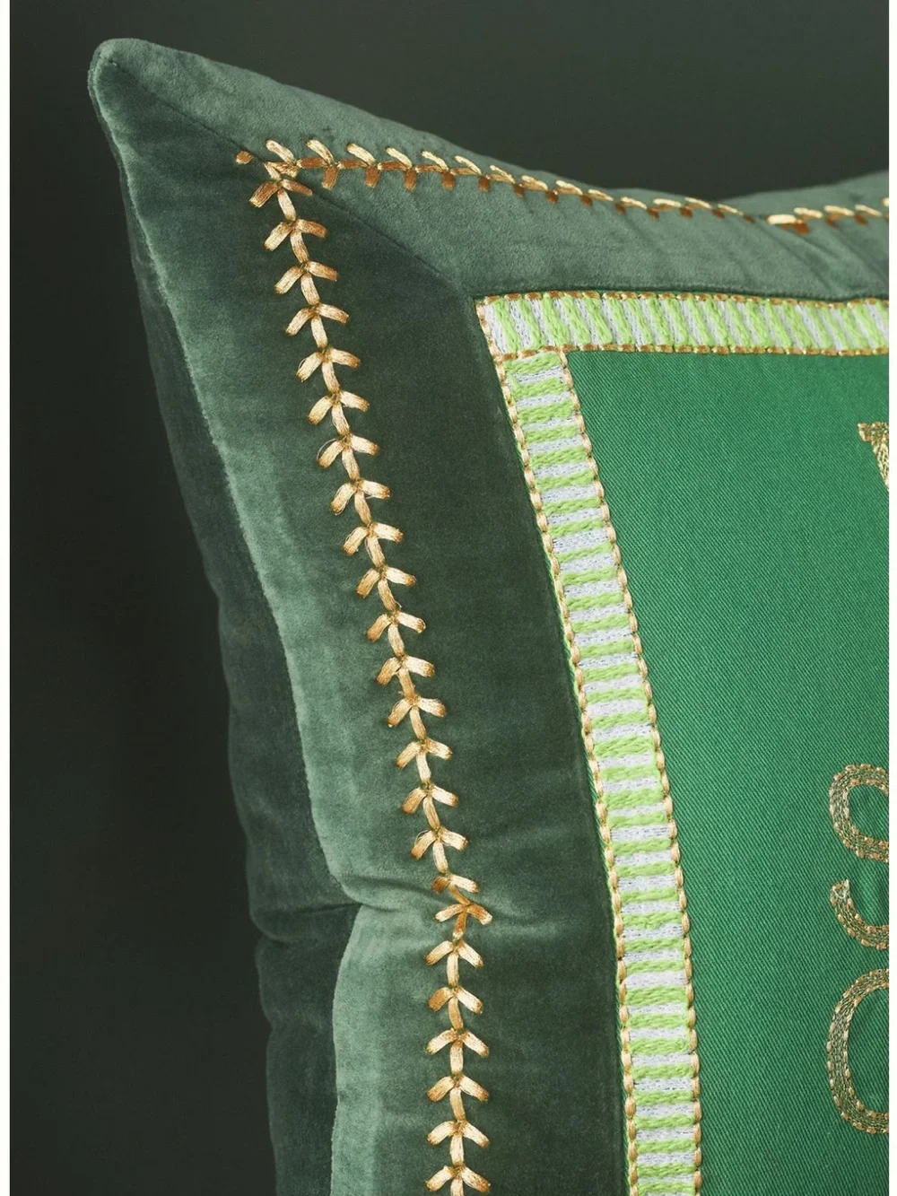 Holiday 'Up To Snow Good' Green Decorative Pillow from Anthropologie